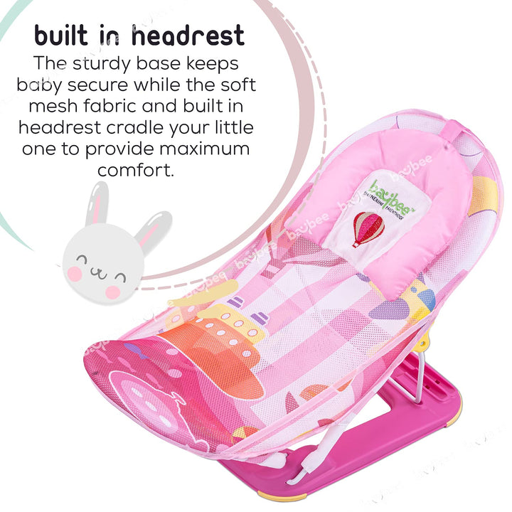 Baby Bather for New Born Babies, Foldable Baby Bath Chair Seat with 3 Position Recline, Baby Bath Sling Training Seat with Soft Mesh Support | Infant bather for baby 0-6 months