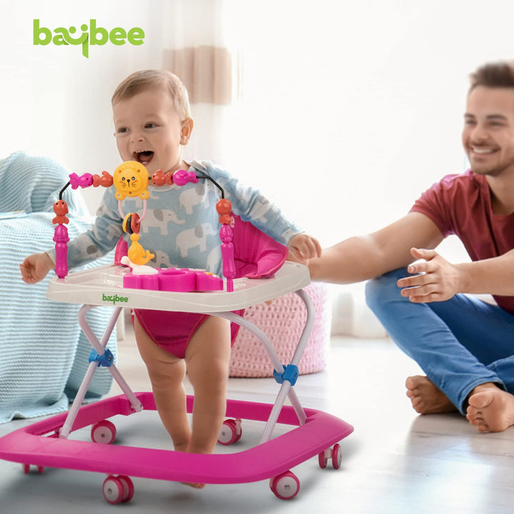 Baby Walker for Kids with 2 Height Adjustable & Tray | Multi-Function Anti-Rollover