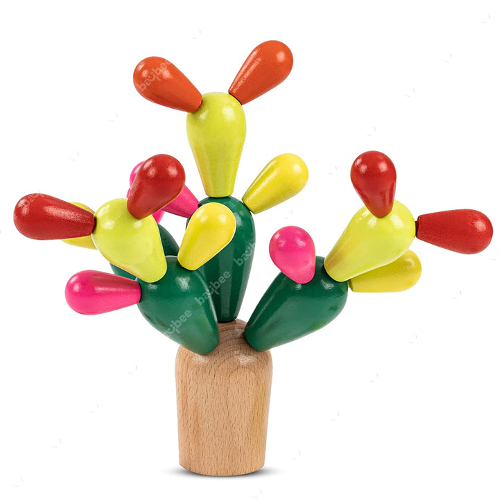 Wooden Cactus Balancing Assembly Stacking Puzzle Kids Toys, Colorful Cactus Baby Toys Building Block, Early Learning Educational Childern Wooden Toys Puzzle for Kids 3+Years Boys Girls