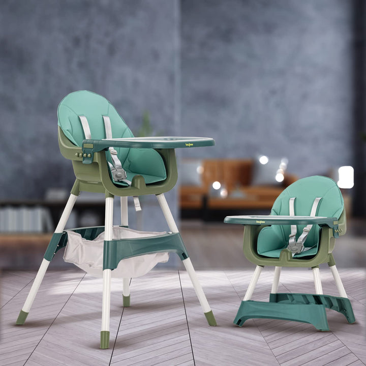 Baybee 2 in 1 Manta Baby High Chair for Kids, Baby Chair with 2 Height Adjustable, Baby Feeding Chair with Tray, Safety Belt & Basket, Kids High Chair.
