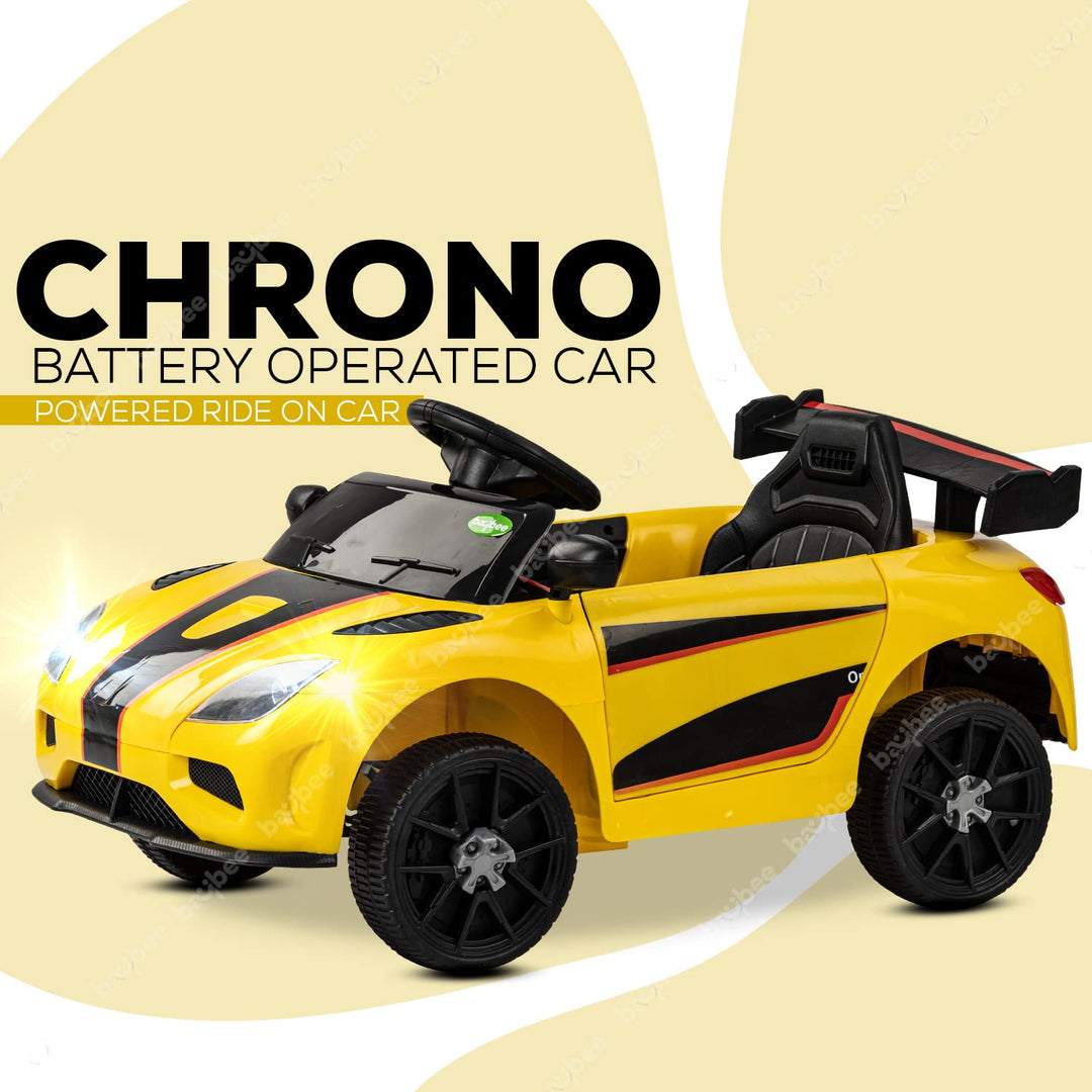 Chrono II Rechargeable Battery-Operated Ride on Electric Car for Kids| Ride on Baby Car with Swing Mode, USB & Music| Battery Operated Big Car for Kids to Drive 2 to 4 Years Boys Girls