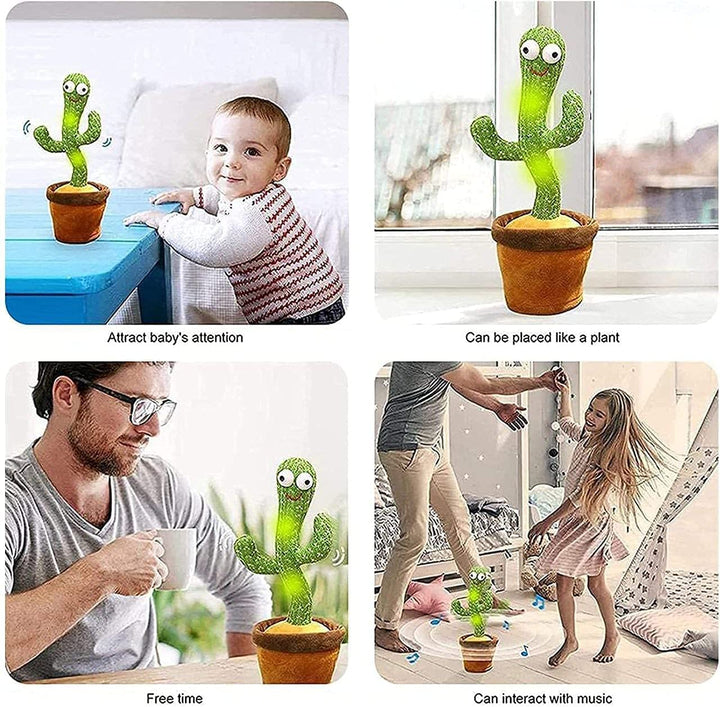 Dancing Cactus Toy for Baby Funny Talking Cactus Toy with Singing & Recording Function - Repeat What You Say Kids Educational Musical Toys for Baby Boys & Girls