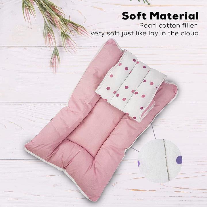 Baybee 3 in 1 Baby Carry Bed Cum Sleeping Bag for Babies (Dot Pink)