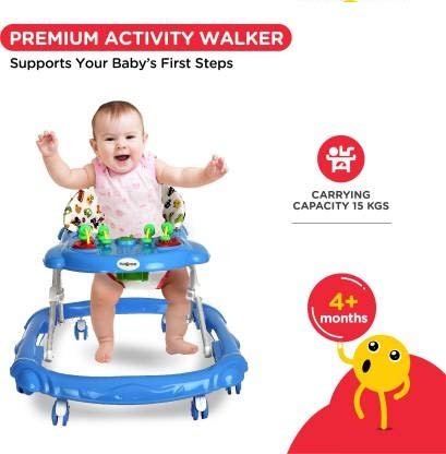 Luna Round Kids Walker for Baby with 3 Position Height Adjustable with Fun Toys & Activities for Babies- (6 Month to 2 Years)