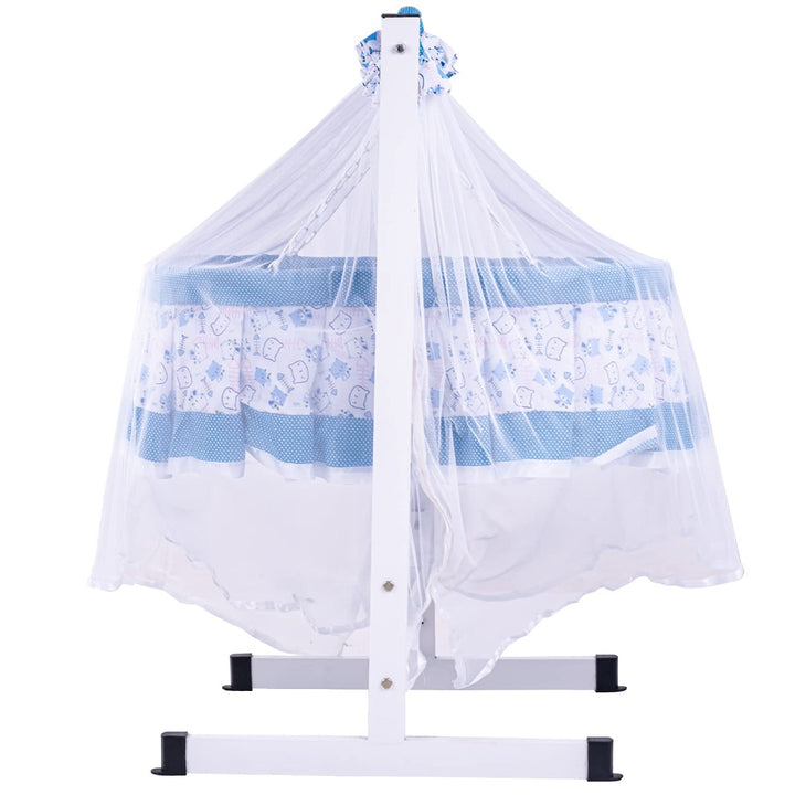 ADA Newborn Bassinet Baby Cradle with Mosquito net Baby Crib Bedding Set/Baby Jhula Mattress 0-12 Months