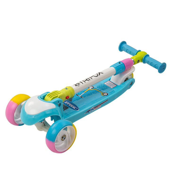 TRIFOX Skate Scooter for Kids 3 Wheel Lean to Steer 3 Adjustable Height with Suspension for Kids Boys & Girls