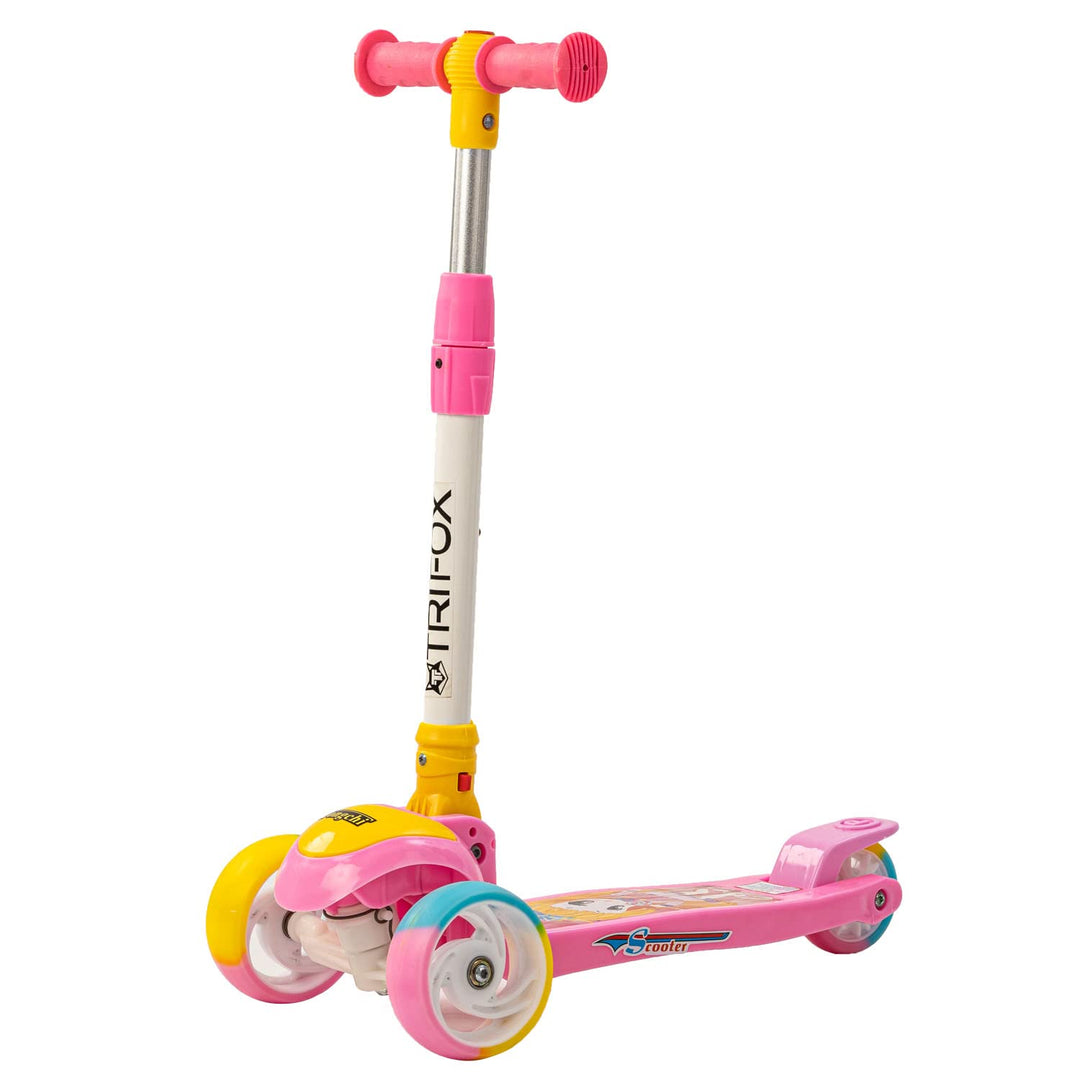 GoodLuck Baybee TRIFOX Skate Scooter for Kids 3 Wheel Lean to Steer 3 Adjustable Height with Suspension for Kids Boys & Girls
