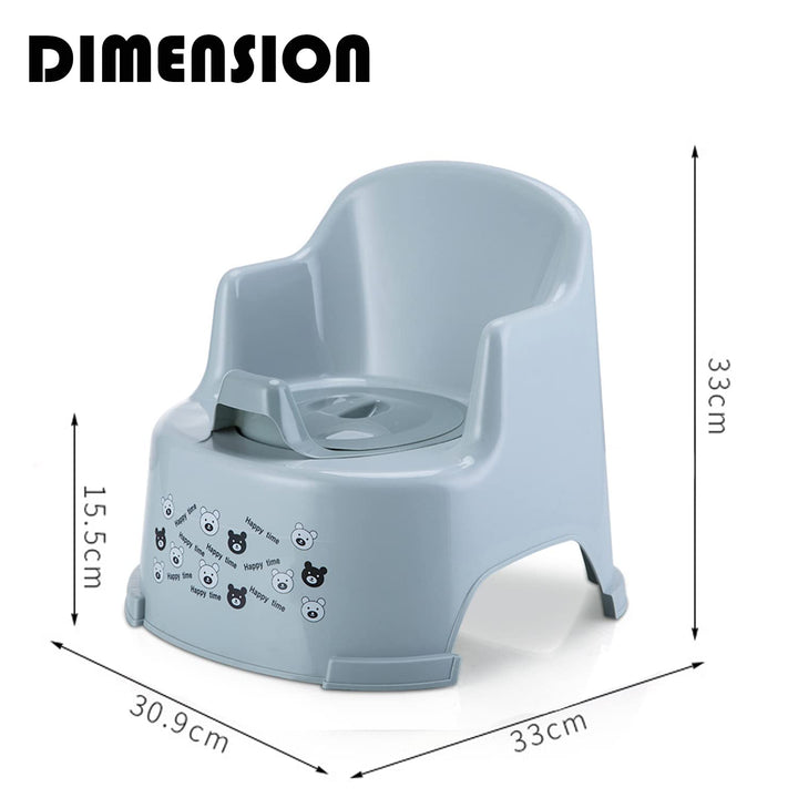 Baby Potty Toilet Training Seat/Chair with Lid High Back Support Potty Seat for Boys & Girls 6 to 24 Months(Teddy Print)