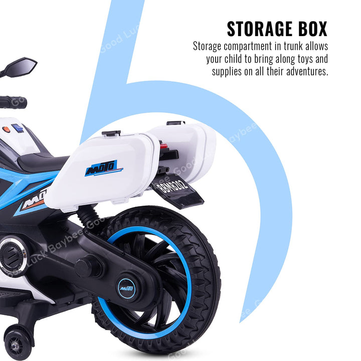 Moto Sports Electric Motor Bike 6V Rechargeable Battery Operated Ride on Bike Motorcycle for Boys & Girls 2-5 Years
