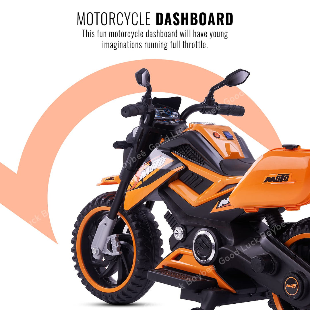 Moto Sports Electric Motor Bike 6V Rechargeable Battery Operated Ride on Bike Motorcycle for Boys & Girls 2-5 Years