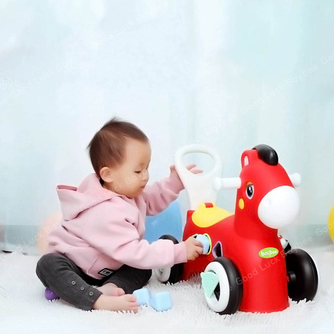 Hooray Horse Rider for Kids Ride-On Kids Car with Shape Sorting Activity Kids Toys & Storage | Push Car Rider with Smooth Wheels Baby Car for Boys & Girls 1-3 Years