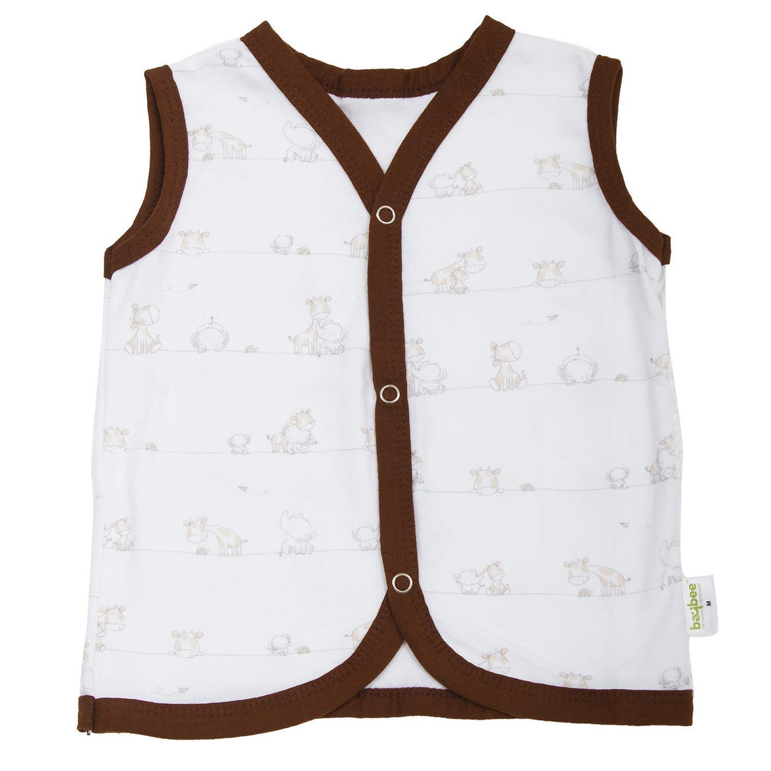 New Born Baby Boys/Girls Cotton Sleeve Less Vest/t-Shirts/Jhabla/Regular Fit Baby Dress Unisex Babies-Multicolour (Pack of 3) (0-3 Months)