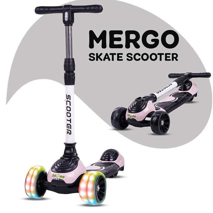Skate Scooter for Kids, 3 Wheel Kids Scooter Smart Kick Scooter with Fold-able & Height Adjustable Handle, Runner Scooter