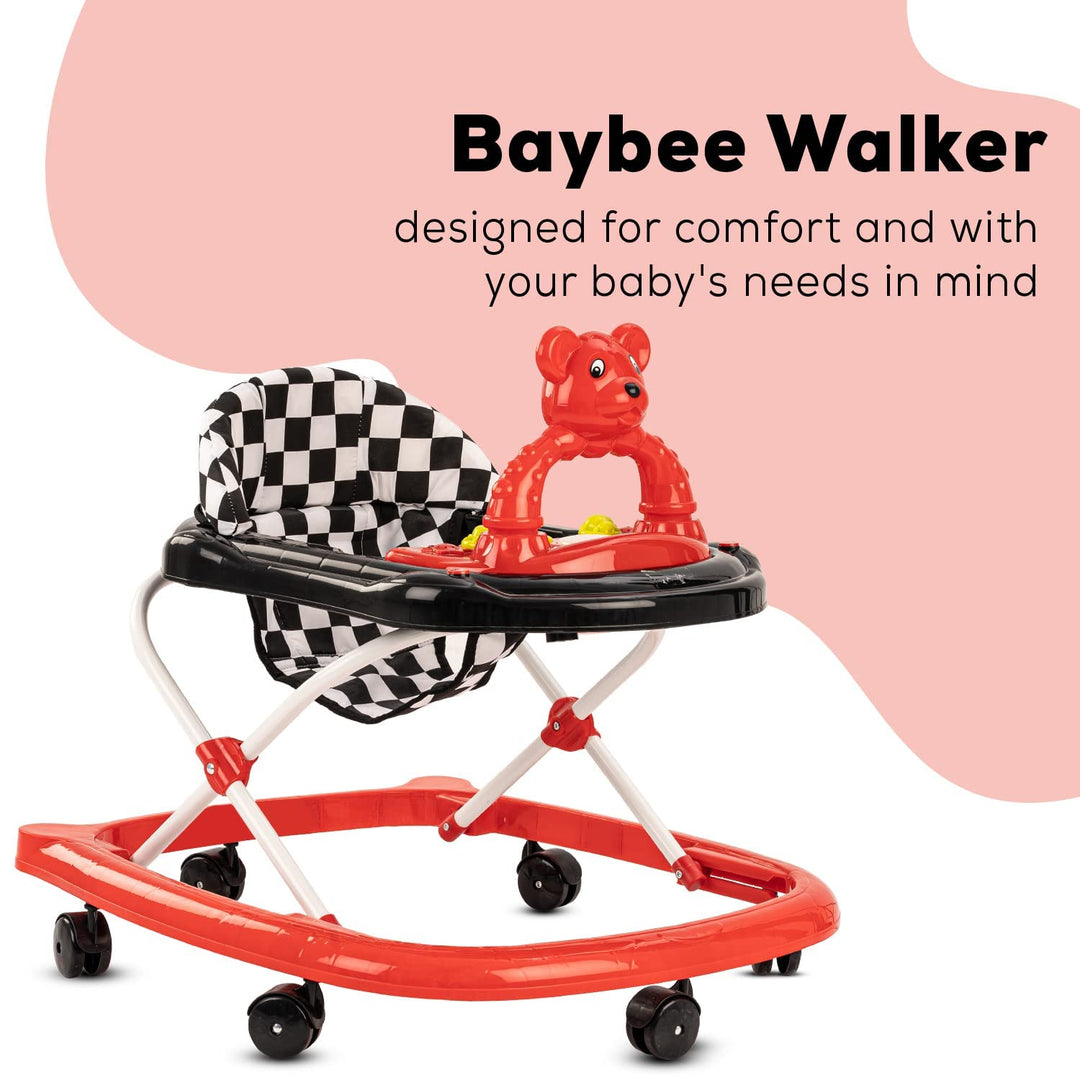 Mickie Round Baby Walker for Kids | Music & Light Function with 3 Position Height Adjustable and Stopper, Fun Toys & Activities for Babies/Childs 6 Months to 18 Months