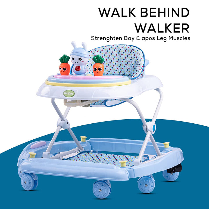 Bambi Round Baby Walker for Kids | Music Function with Canopy 3 Position Height Adjustable Kids Walker, Activity Walker for Babies/Children (6 Months to 2 Years)