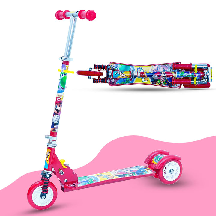 Skate Kick Scooter for Kids Boys Girls - 3 Wheel Lean to Steer 3 Adjustable Height