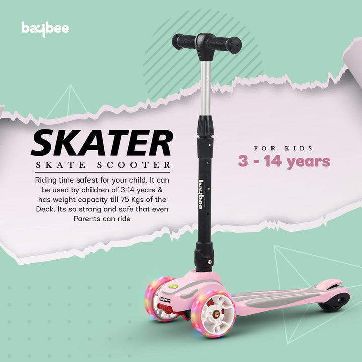 3 Wheel Kids Skate Scooter with Foldable & 4 Height Adjustable Handle