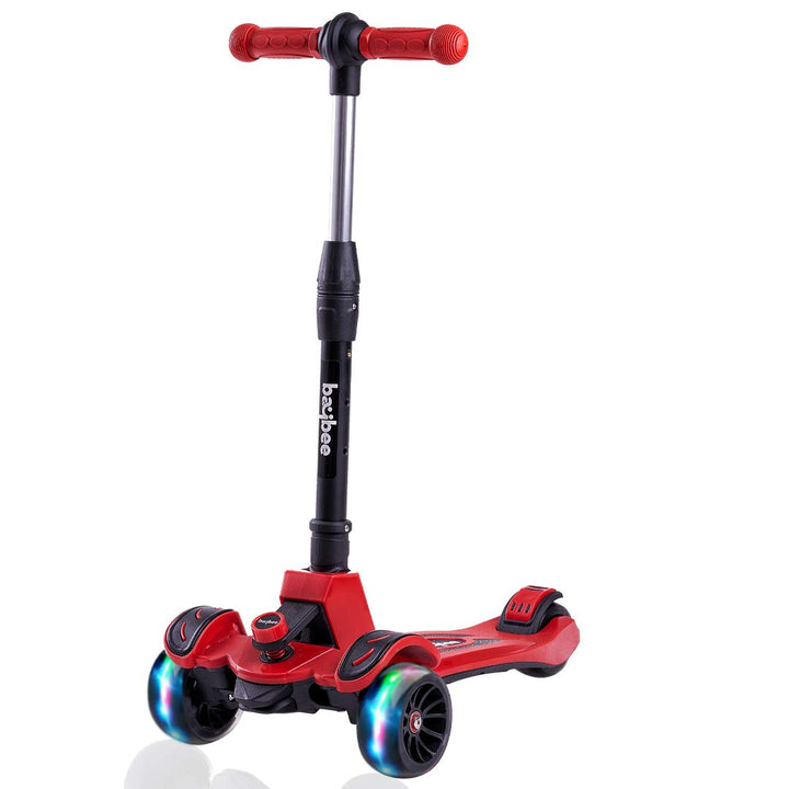 Penta Foldable 3 Wheel Skate Scooter for Kids, Smart Kick Runner Scooter with Height Adjustable Handle & Extra-Wide LED PU Wheels & Rear Brake