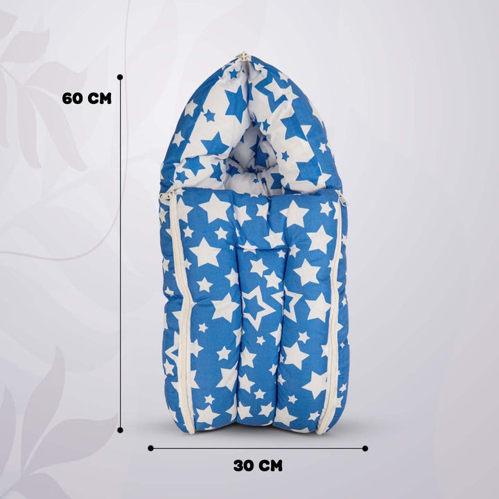Baby Carry Bed | Sleeping Bed for New Born Baby | 3 in 1 Star Printed Portable Cotton Bed Cum Sleeping Bag 0-6 Months