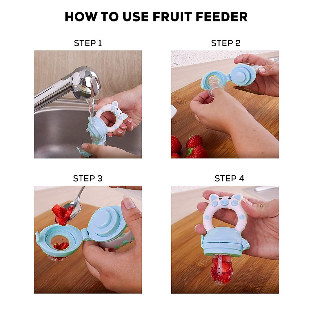 Premium Organic/Fresh Food and Fruit Nibbler Feeder for baby 6 to 24 Months Infant Newborn Baby Grip Feeder to Push Food