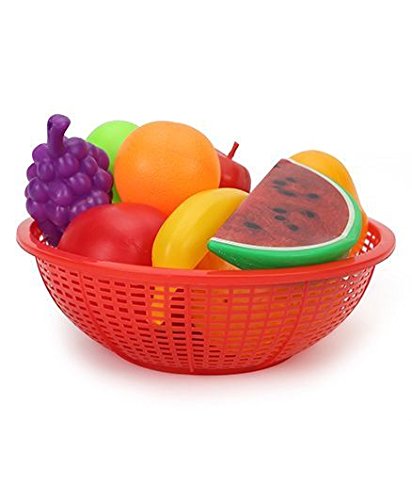 Ratna's Premium Quality Fruit Set Basket (Multicolour) for Kids 12 Pieces. Let Your Child Learn About Different Fruits and recognise Them.
