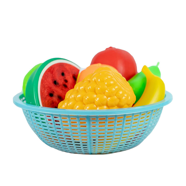 Ratna's Premium Quality Fruit Set Basket (Multicolour) for Kids 12 Pieces. Let Your Child Learn About Different Fruits and recognise Them.