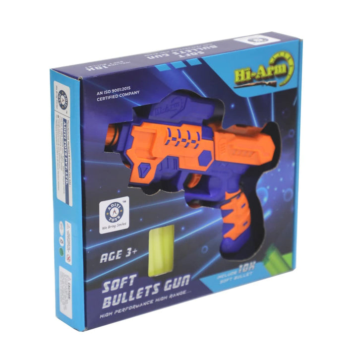 Hi-Arm Blaster Soft Bullet Gun, Included 10 Official Dart for Kids, Teens & Adults, Range - 30+ Feet, Age - 3+ Years