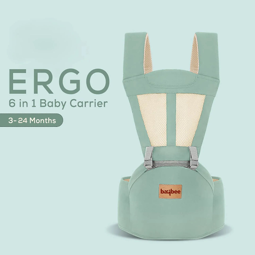 Baybee 6 in 1 Ergo Hip Seat Baby Carrier with 6 Carry Positions, Baby Carrier Cum Kangaroo Bag | Baby Carry Sling Front Back Carrier with Safety Belt | Baby Carry Bags for 0 to 2 Years