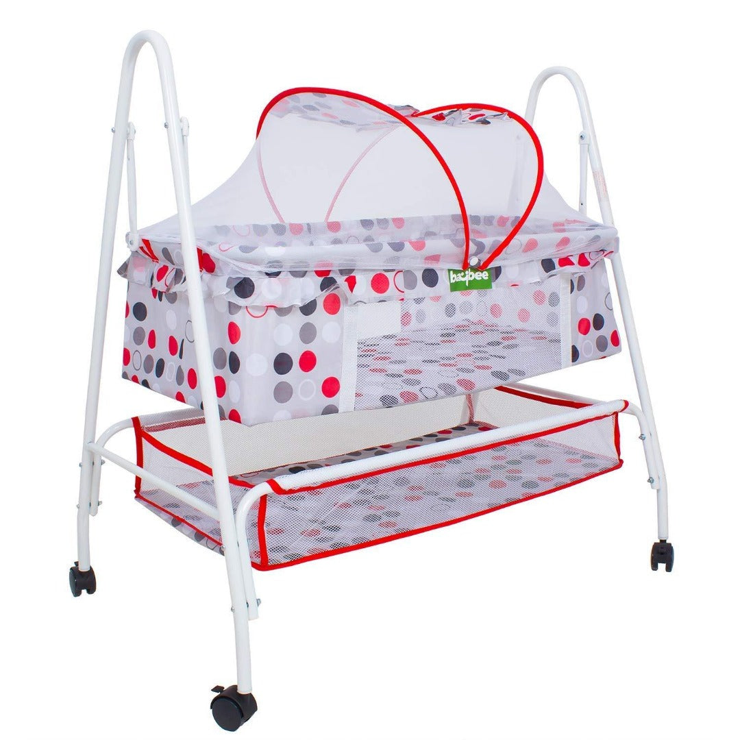 Newborn Baby Cradle - Baby Sleep Swing Cradle, Baby Cotton Cot Bed, Baby Bedding Set with Net 0-12 Months