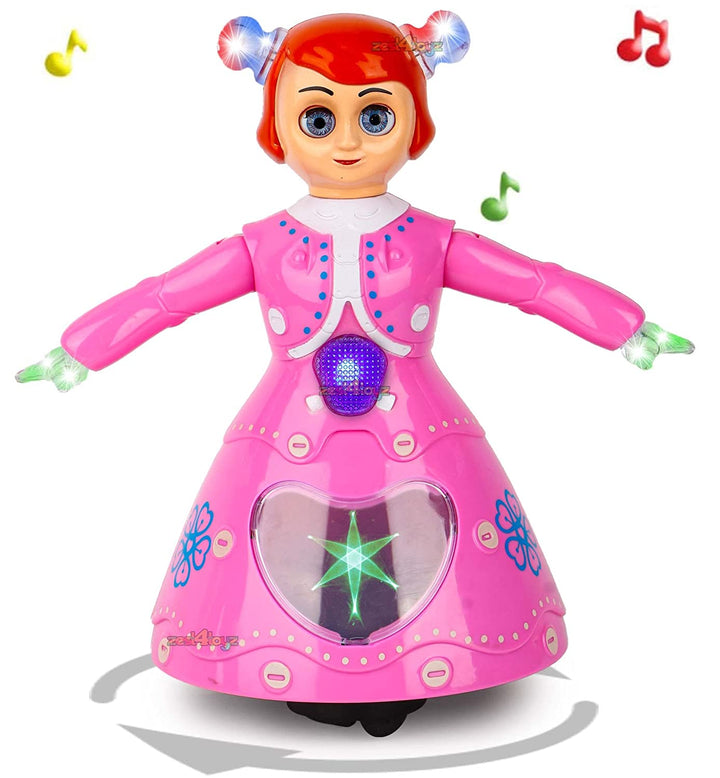 Dancing Princess Doll with Music and 3D Flashing Lights Plastic