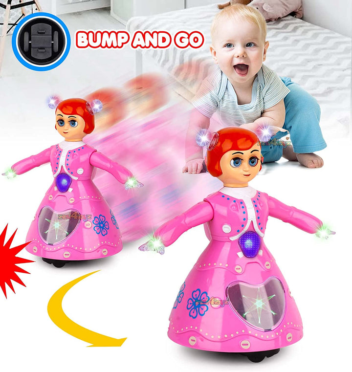 Dancing Princess Doll with Music and 3D Flashing Lights Plastic