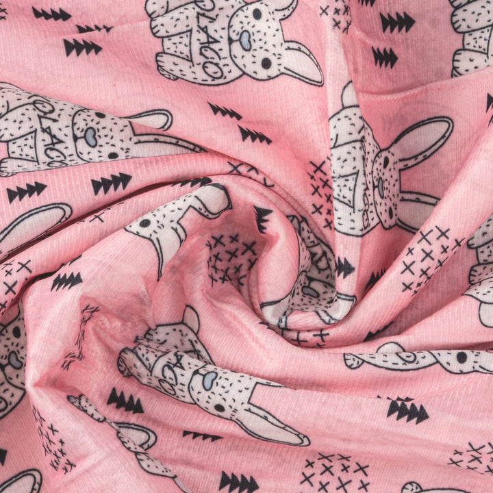 Cotton Single Swaddling Baby Blanket for Heavy Winter Black/Pink 100x75cm