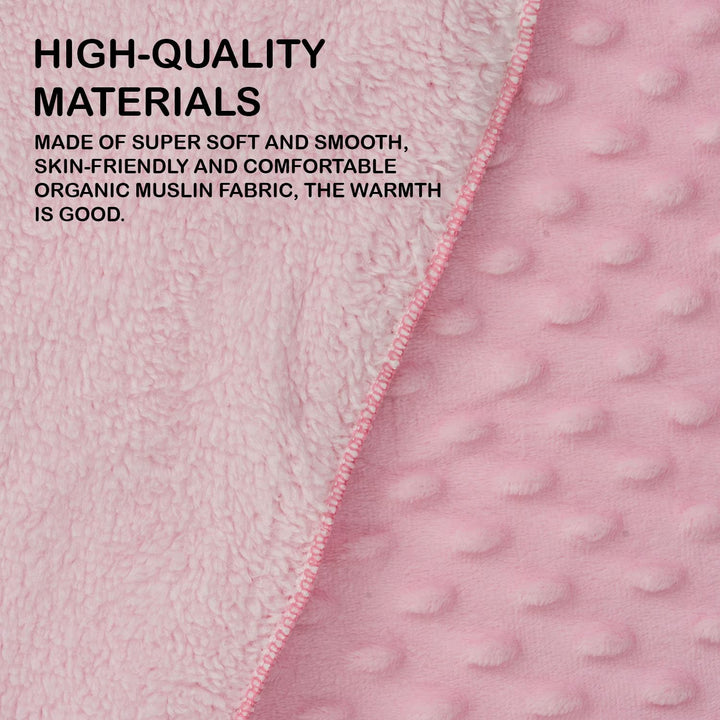 Premium Newborn Baby Muslin Swaddle Blanket Soft Cotton Baby Wrapper for Girls/Boys 100*75cm (Pink)