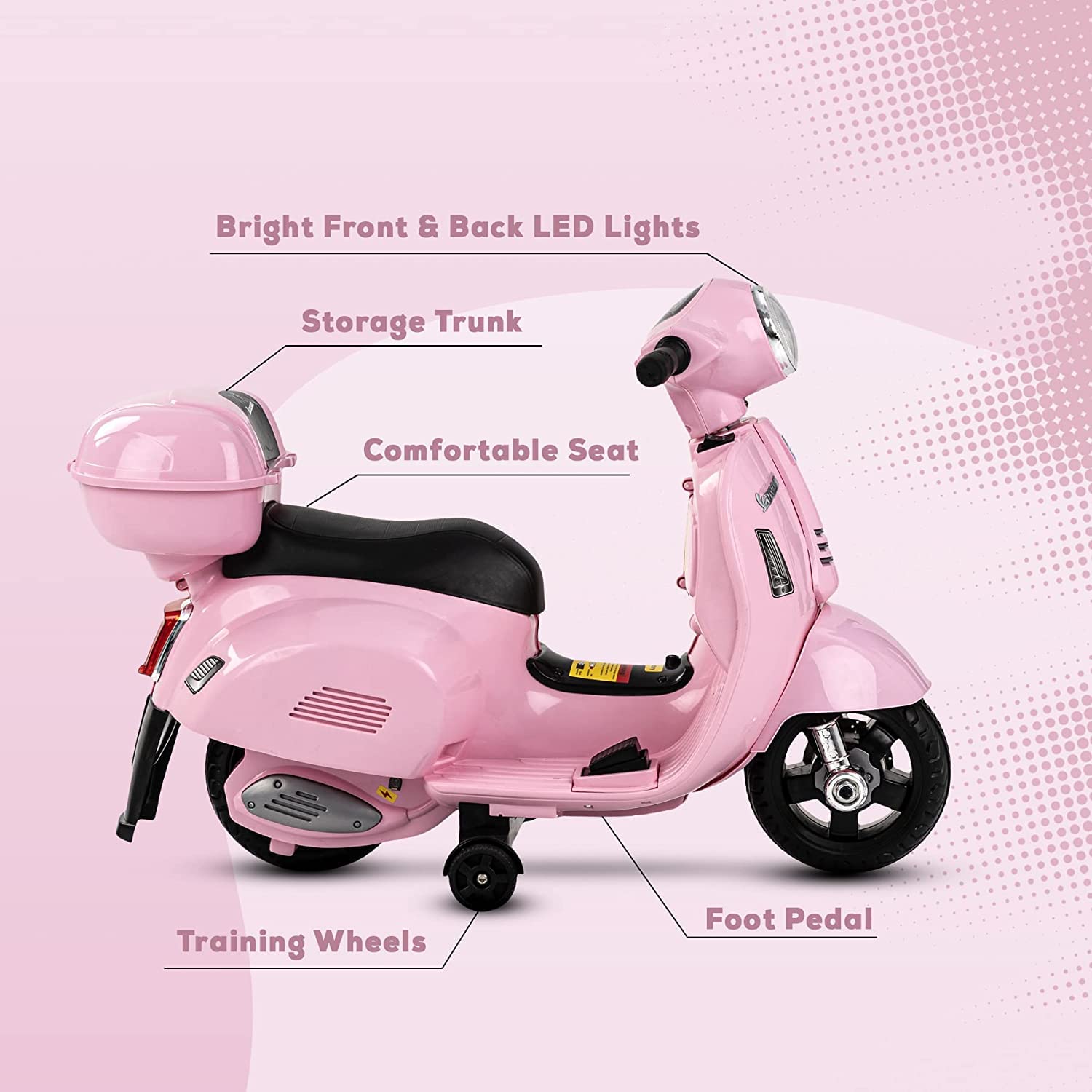 Mini Vespa Rechargeable Battery Operated Ride on Electric Bike