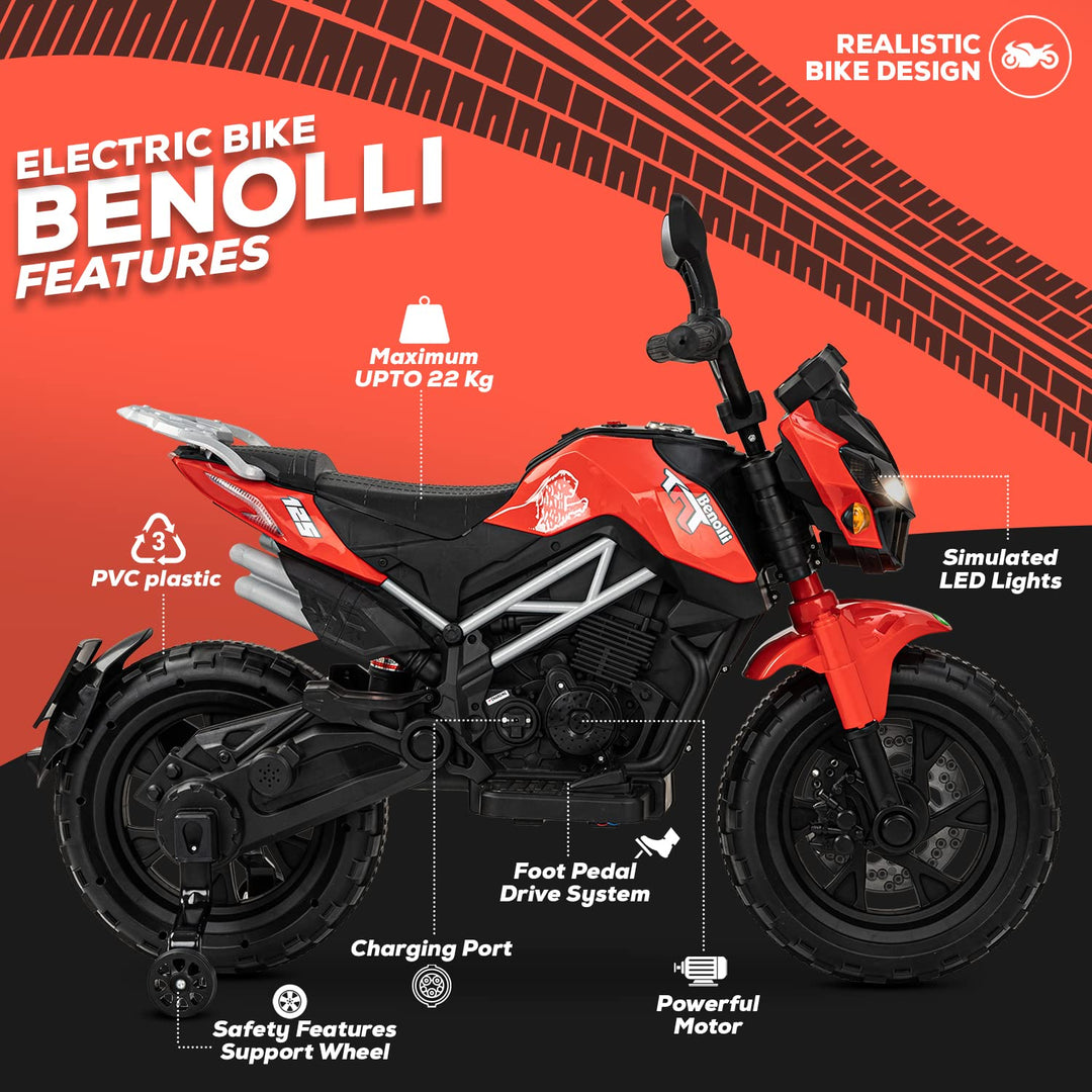 Benolli Battery Powered Bike Rechargeable Electric Ride on Bike for Kids 3 to 8 Years