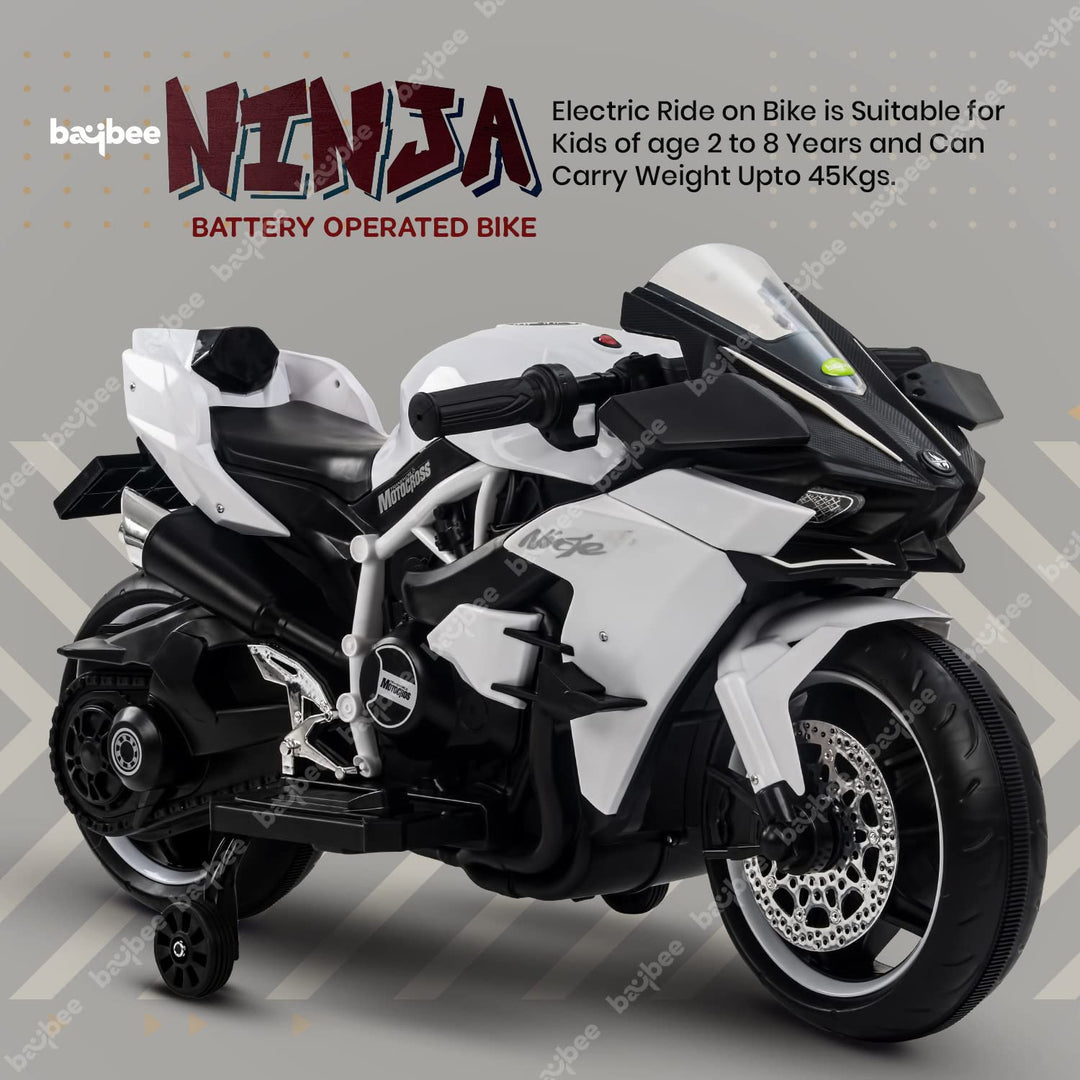 Ninja Kids Battery Operated Bike with LED Lights, Music & USB