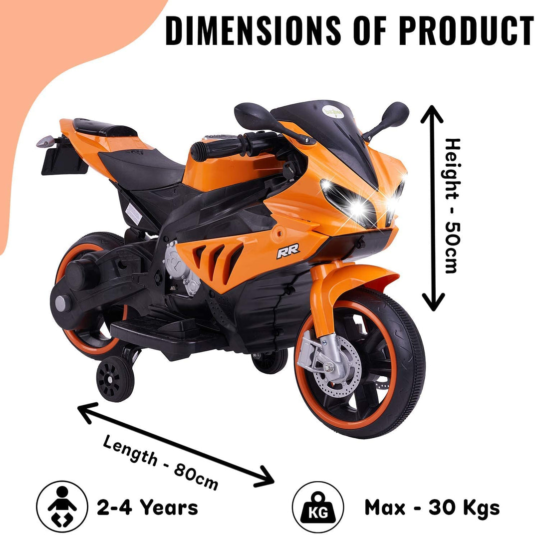 R1 Mini Battery Operated Bike for Kids, Rechargeable Kids Bike Electric Bike with Led Light, Music & USB | Battery Bike for Kids to 1-4 Years