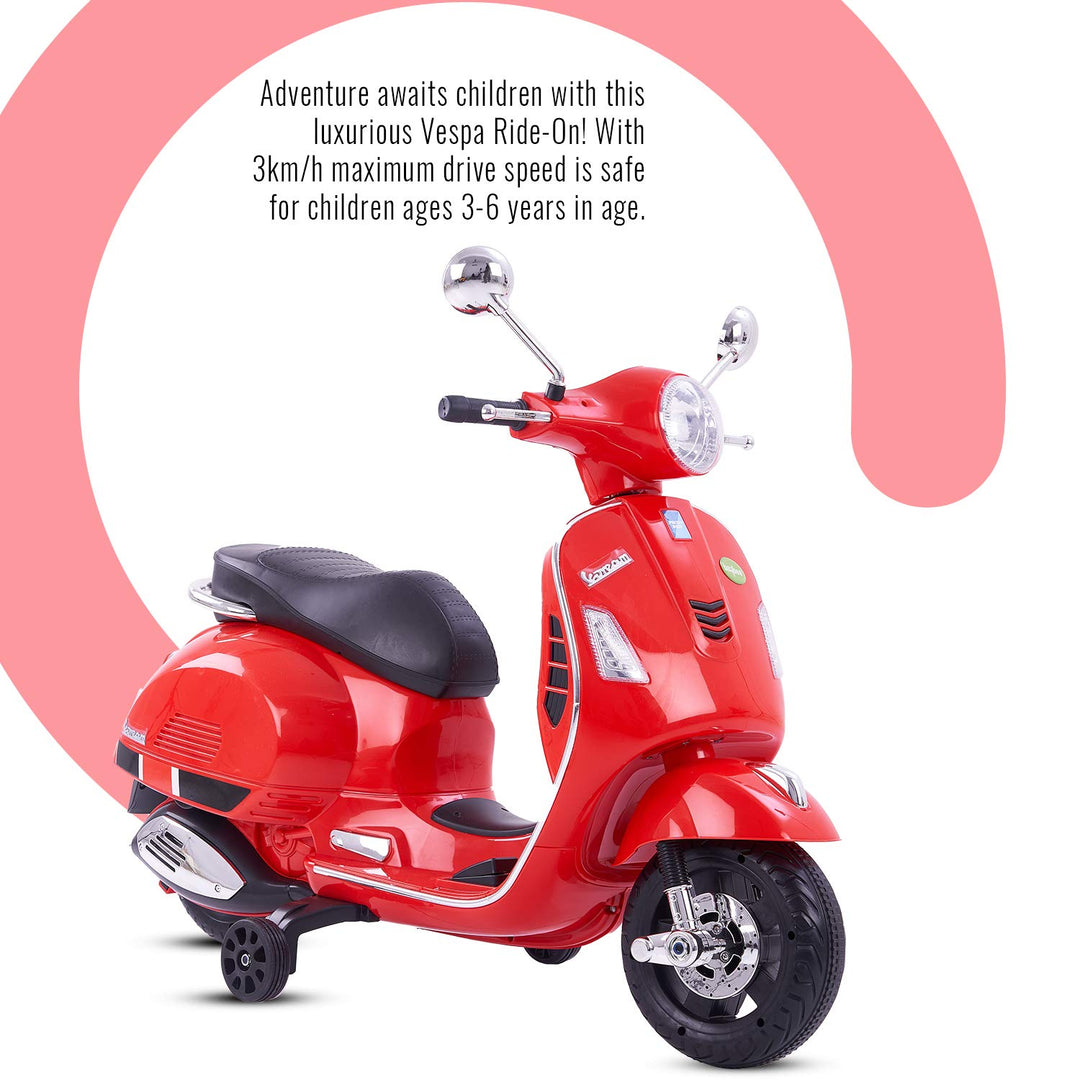 Vespa Battery Operated Ride-on Bike With LED Lights & Music Functions Kids Ride on Toys -Baby Rechargeable Electric Bike Toy Scooter for Kids to Drive Boys & Girls 2-5 Years