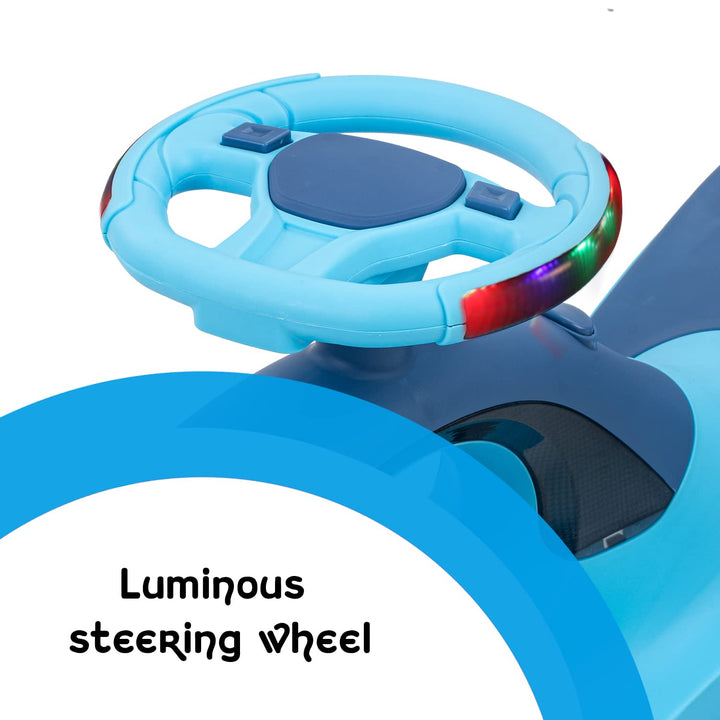 Baby Swing Cars for Kids Magic Car with Steering LED PU Wheels, Music Twister Car for Boys/Girls