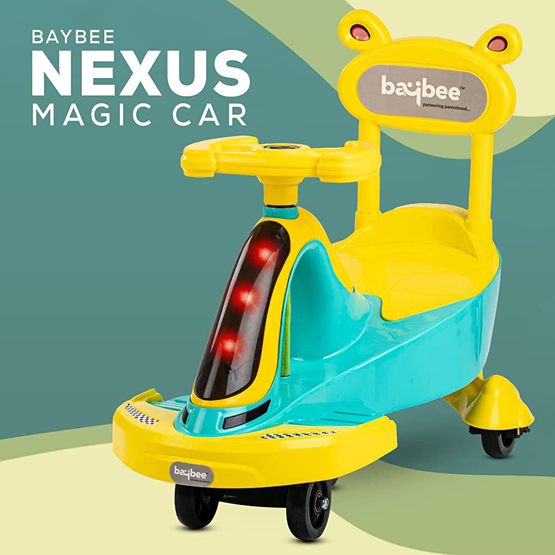 Nexus Magic Swing Cars for Kids/Baby | Twister Magic Car for Kids with LED Light, PP Scratch Free Wheels | Twister Swing Car | Baby Car, Ride on Magic Car for Kids 3 to 8 Years Boys & Girls