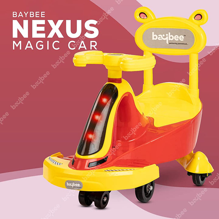 Nexus Magic Swing Cars for Kids/Baby | Twister Magic Car for Kids with LED Light, PP Scratch Free Wheels | Twister Swing Car | Baby Car, Ride on Magic Car for Kids 3 to 8 Years Boys & Girls