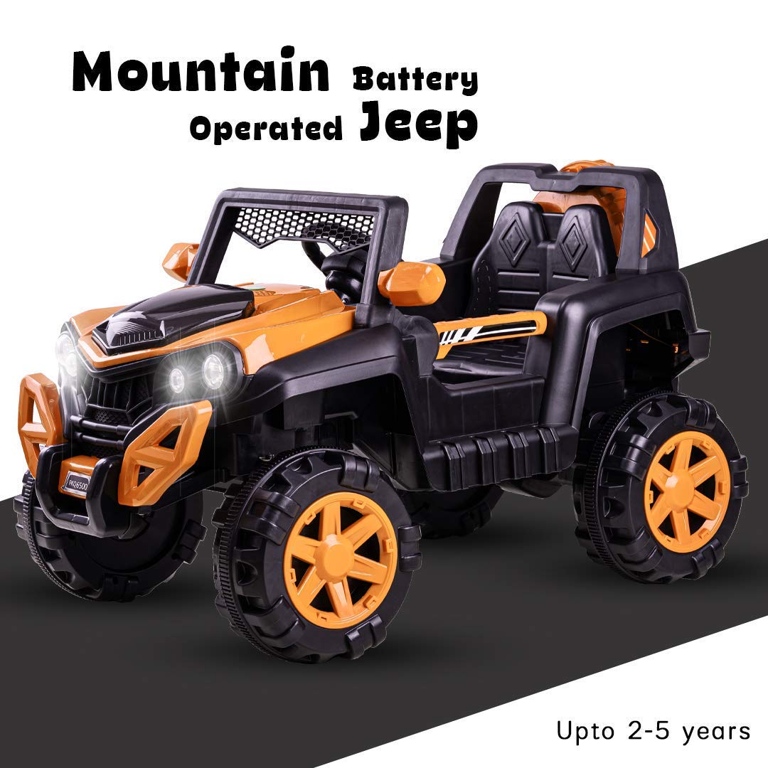 Dodge Baby/Kids Racing Car to Drive, Rechargeable 12V Battery Operated Ride-On Car for Kids with Music Player, Lights Kids Electric RC Jeep Car for Boys & Girls 2-6 Years