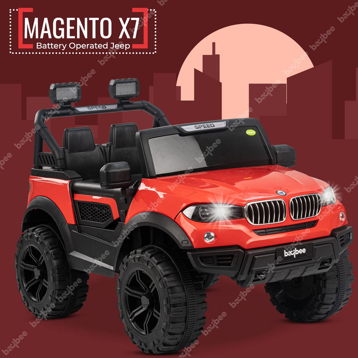 Magento X7 Kids Electric Ride on Jeep Car with Light, USB, Music Battery Operated Jeep Car for Kids/Toddlers 3 to 8 Years
