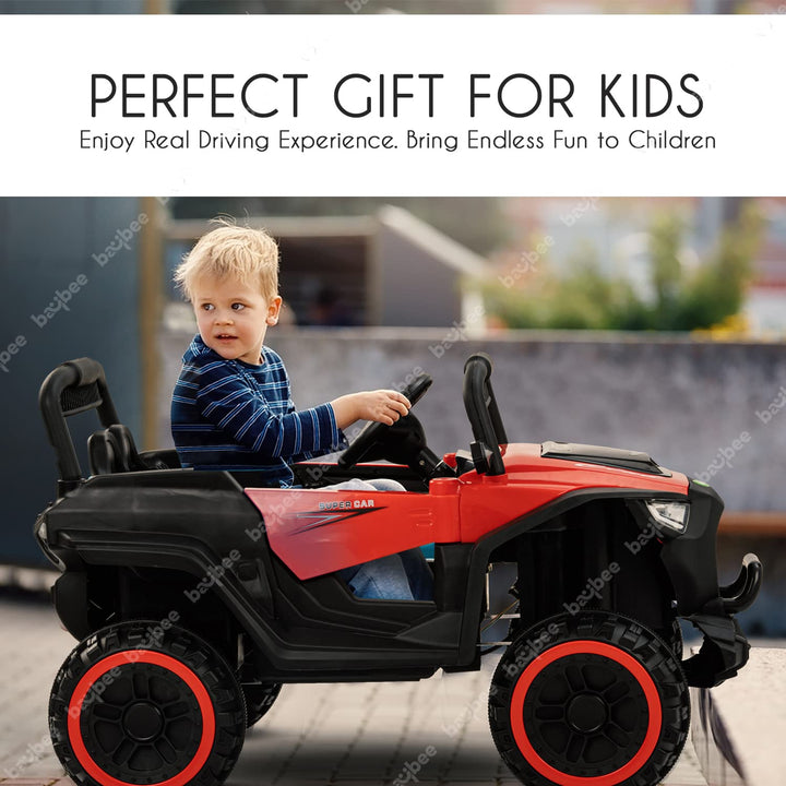 Battery Operated Jeep for Kids, Ride on Toy Kids Car with Bluetooth & Music | Baby Big Rechargeable Battery Car Jeep | Electric Jeep Car for Kids to Drive 2 to 6 Years Boys Girls