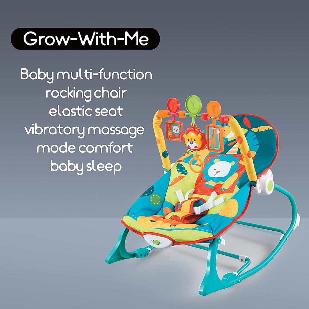 Nora Baby Rocker and Bouncer Chair with Soothing Vibrations Multi-Position Recline Portable Bouncer for Baby Boys Girls, Baby Rocker with 3 Point Safety Belt & Removable Baby Toys