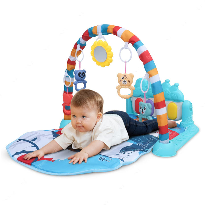 Baby Playgym Mat for Babies, Washable Cotton Activity Playgym for Baby with 5 Baby Toys | Baby Bedding for Newborn | Baby Play Gym Play Mat for Babies 0 to 12 Months (Piano with Projector)