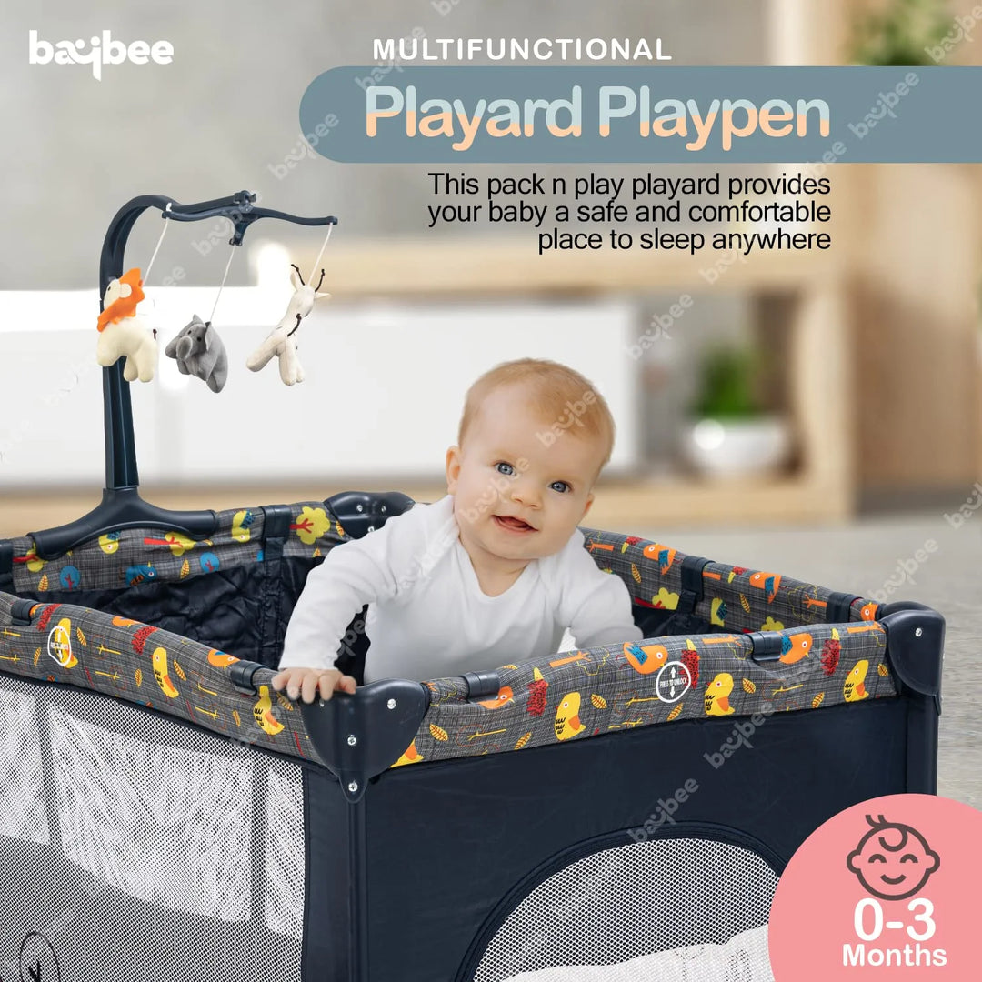 Pack N Play Baby Playpen Playard - Cradle for Baby Smart Folding Baby Cot Portable Travel Baby Bed Cot - Convertible Crib for Kids Babies Suitable Age 0 Month-3 Years