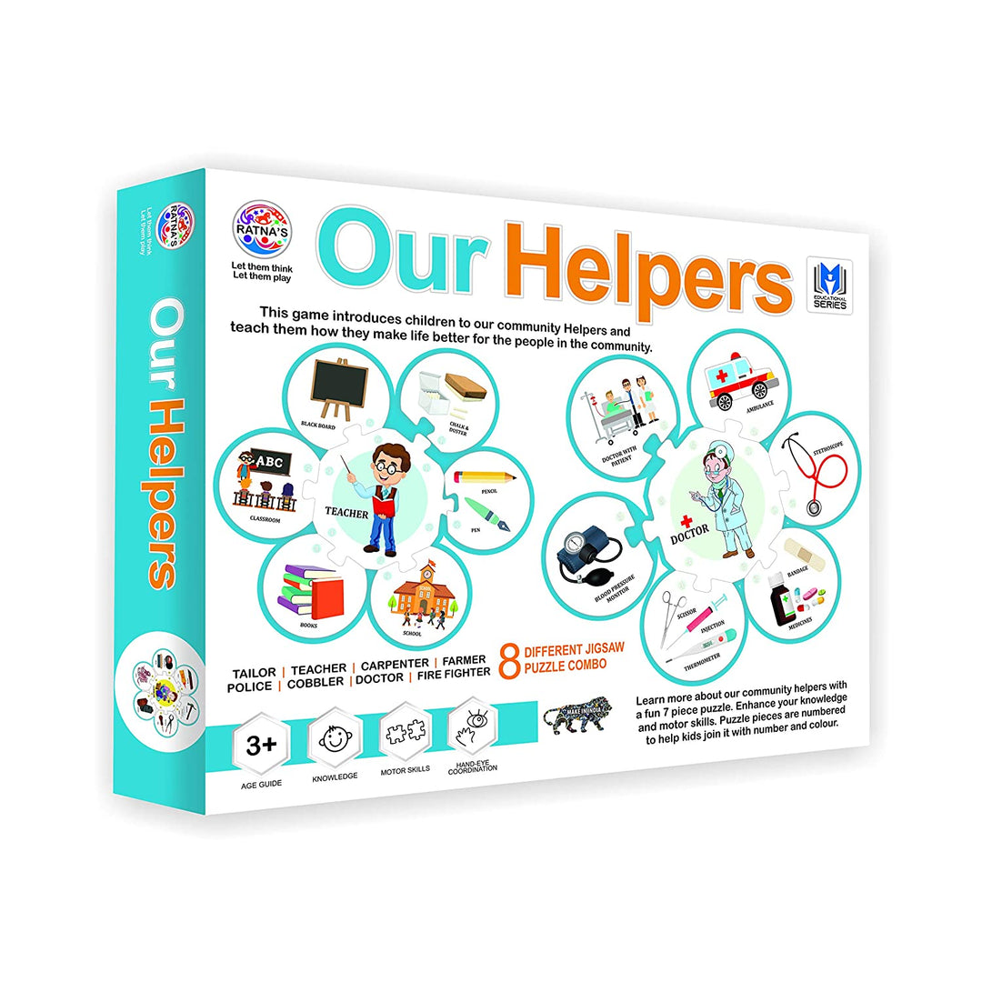 RATNA'S Our Helpers Combo of 8 Different Jigsaw Fun Puzzle Helpers