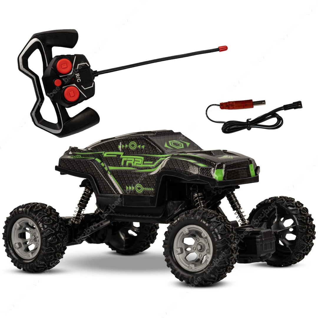 RC 1:18 Scale Monster Truck Rechargeable Remote Control Car for Kids, Stunt RC Cars with Full Function, Music, Light & 2.4G RC | Racing Remote Control Car Toys for Kids 5+Years Boy Girl (Green)