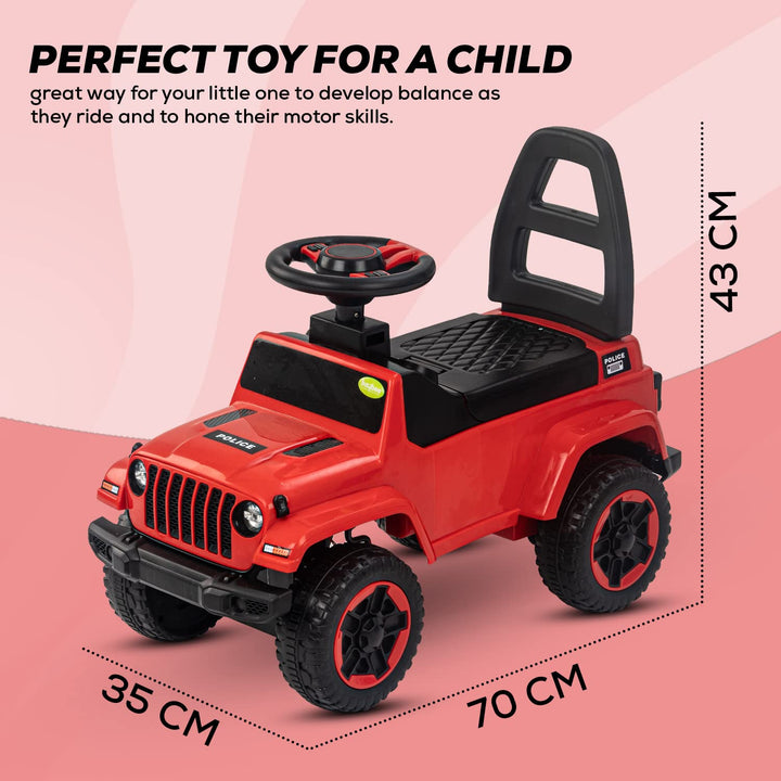 Villy Push Ride on Car for Kids, Ride on Push Cars with Music, Light & High Backrest | Kids Car Ride on Toys for Kids Toddlers | Push Baby Car for Kids to Drive 1 to 3 Years Boys Girls
